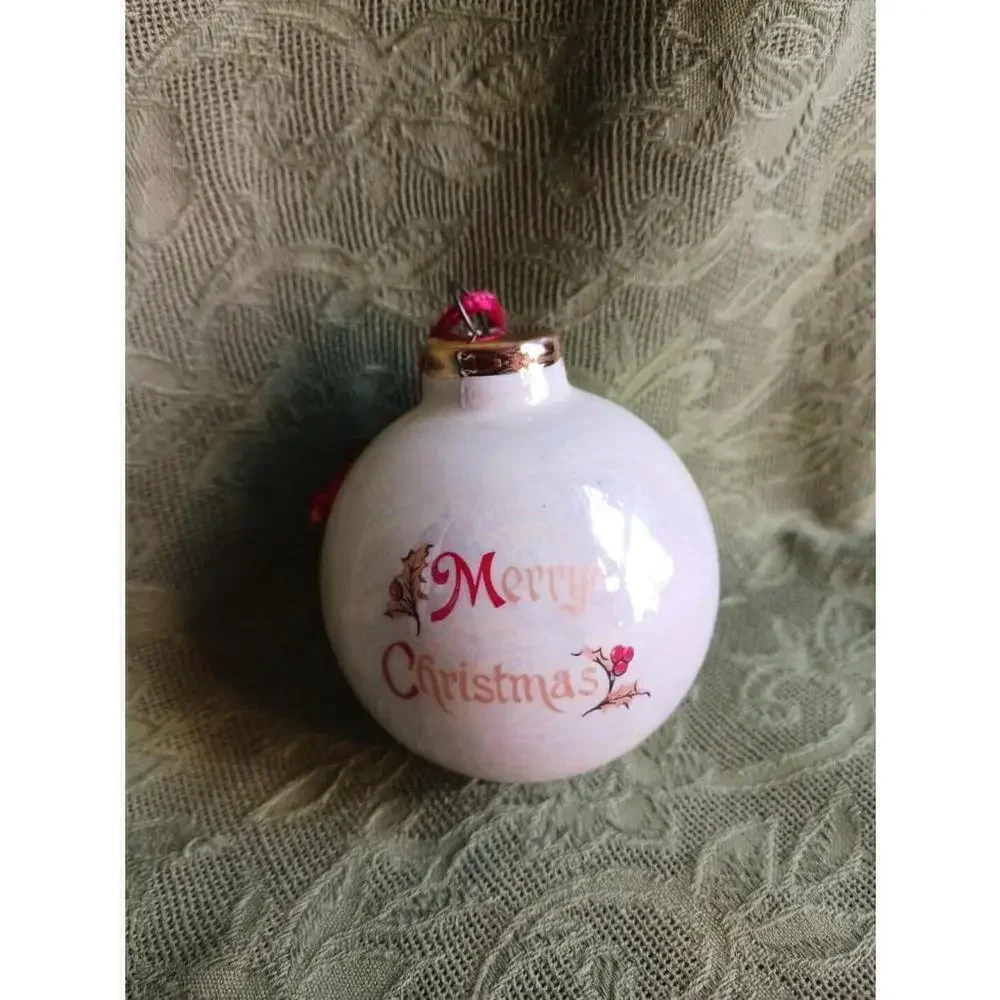Vintage Chickadee Ceramic Ornament Christmas